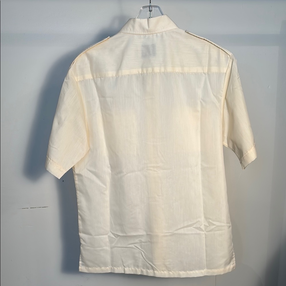 Men's Cream Short Sleeve Shirt - Picture 3 of 6